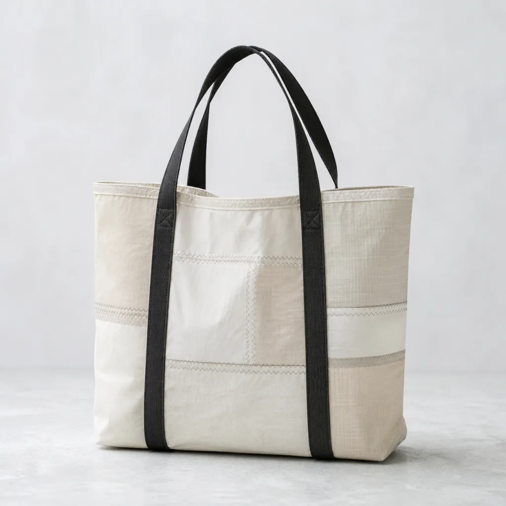 Reclaimed Sail Tote on a pale studio background.