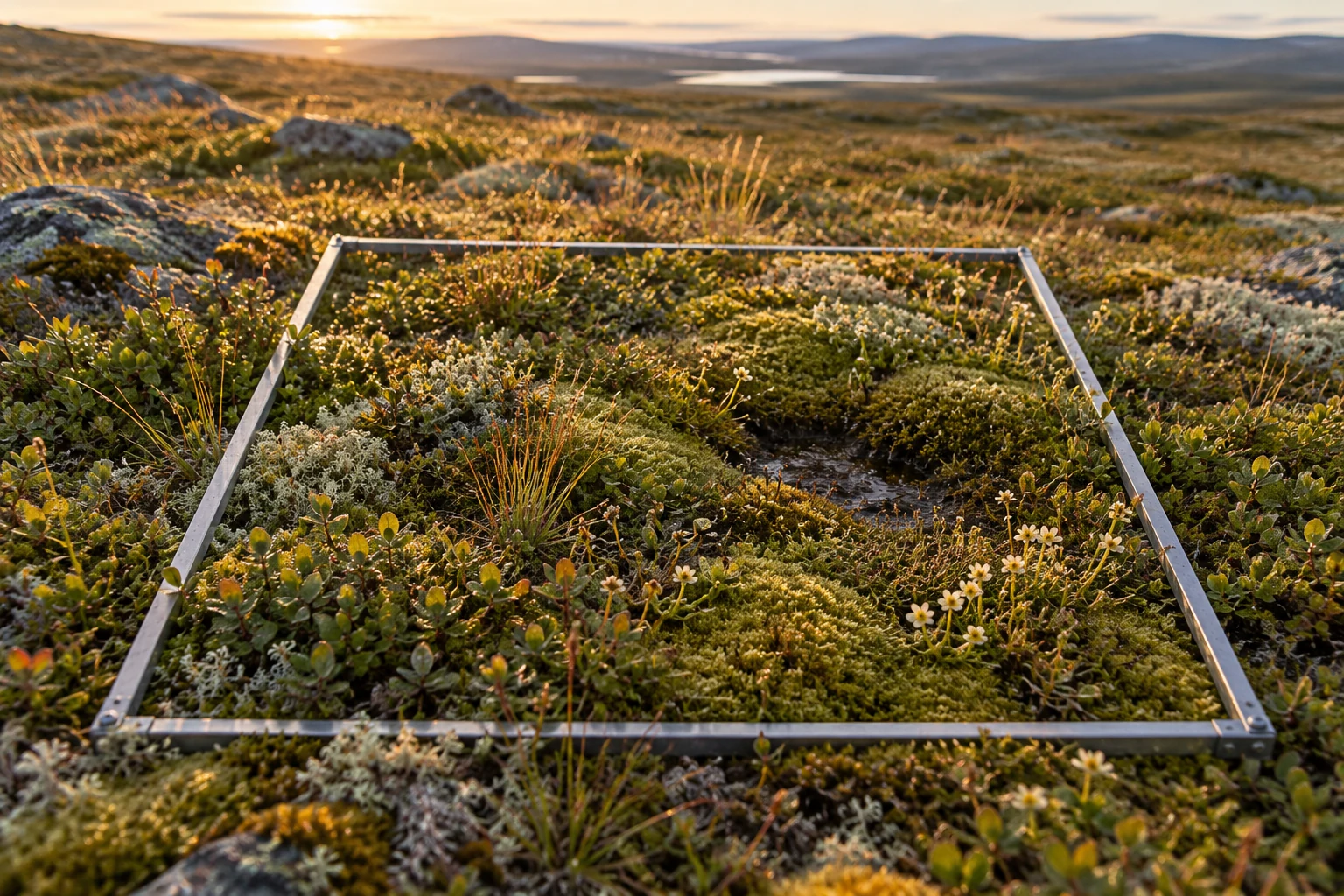 A midnight-sun tundra plot