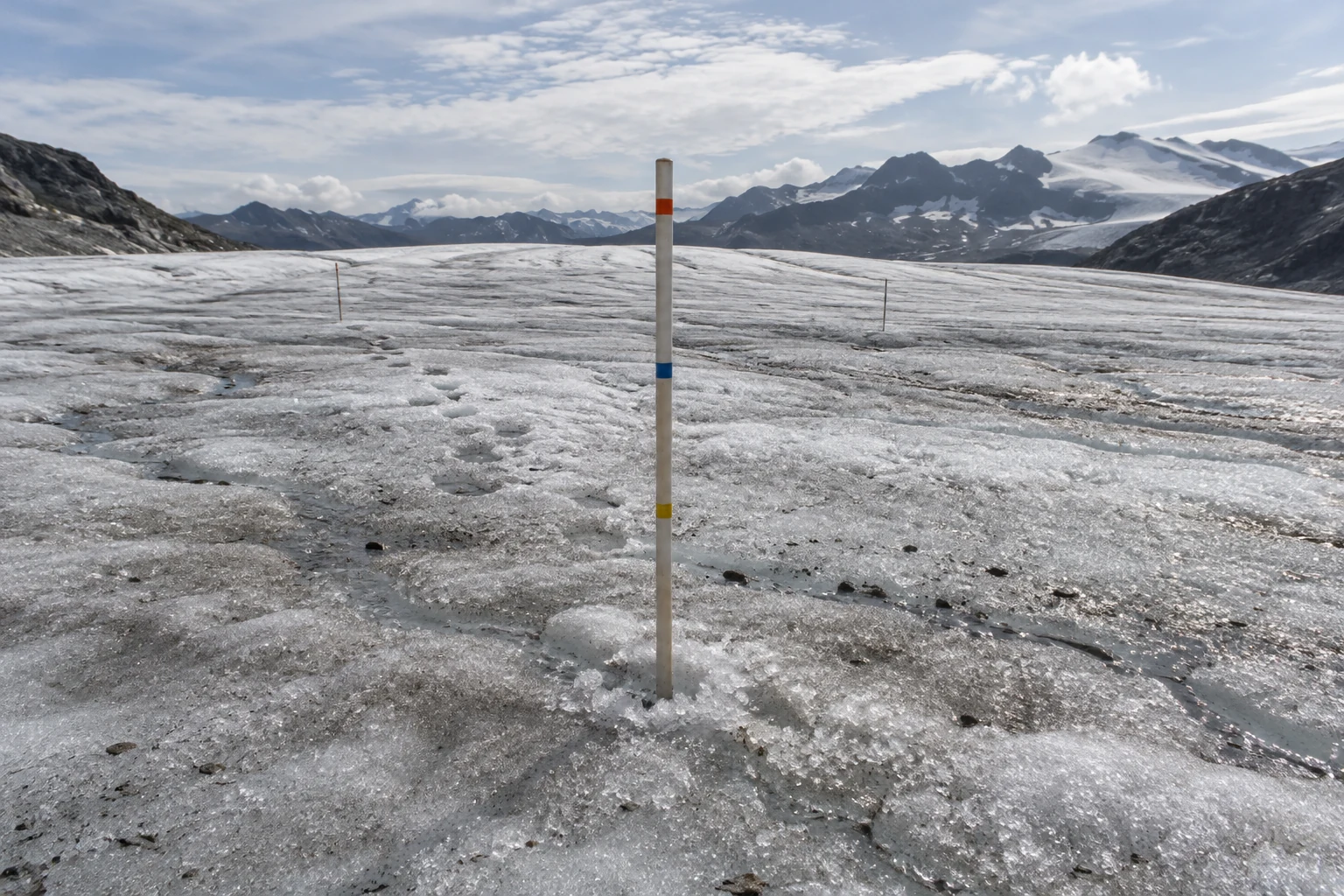 Measuring a glacier in footsteps