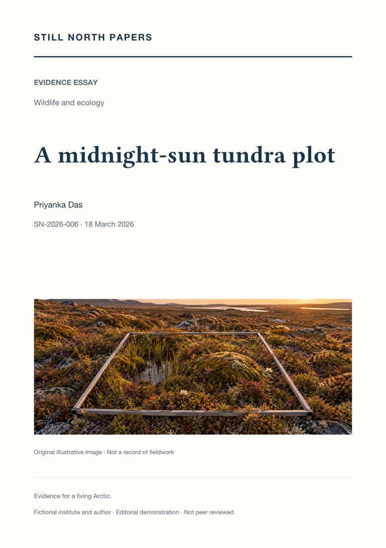 A midnight-sun tundra plot: paper cover