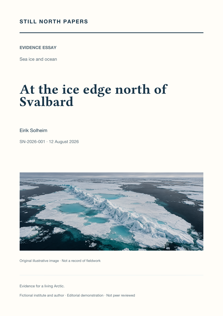 At the ice edge north of Svalbard: paper cover