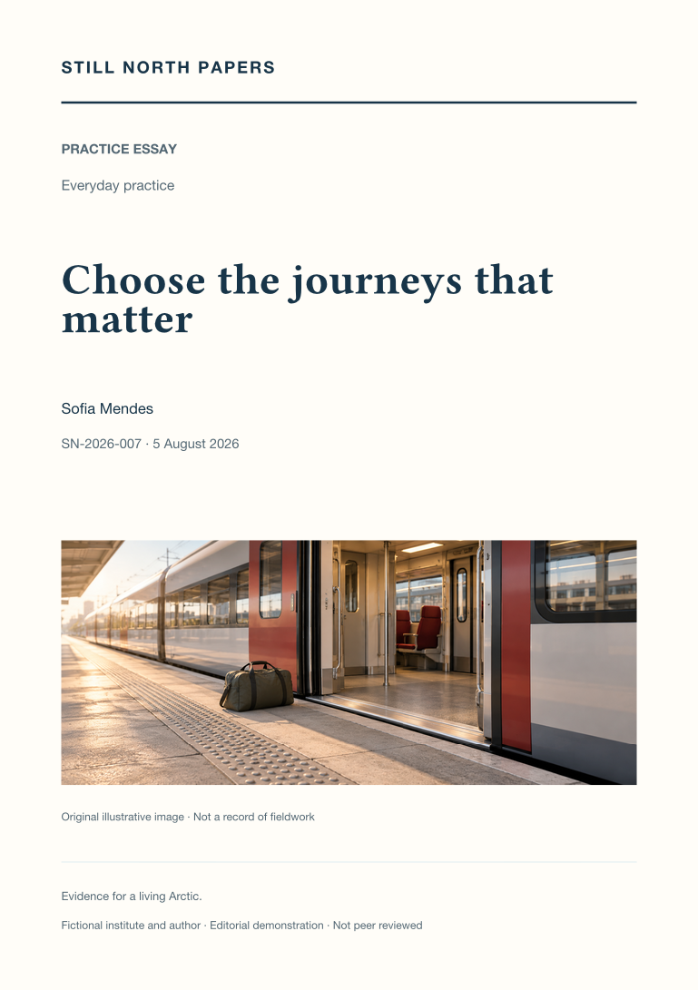 Choose the journeys that matter: Still North Papers cover