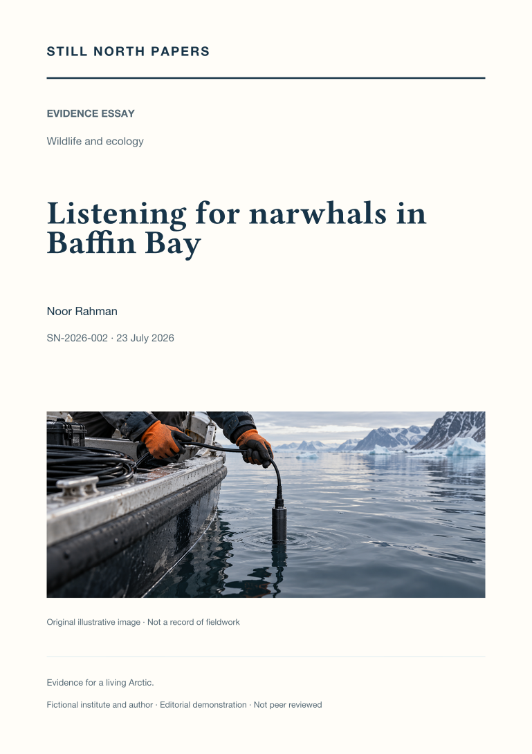 Listening for narwhals in Baffin Bay: paper cover