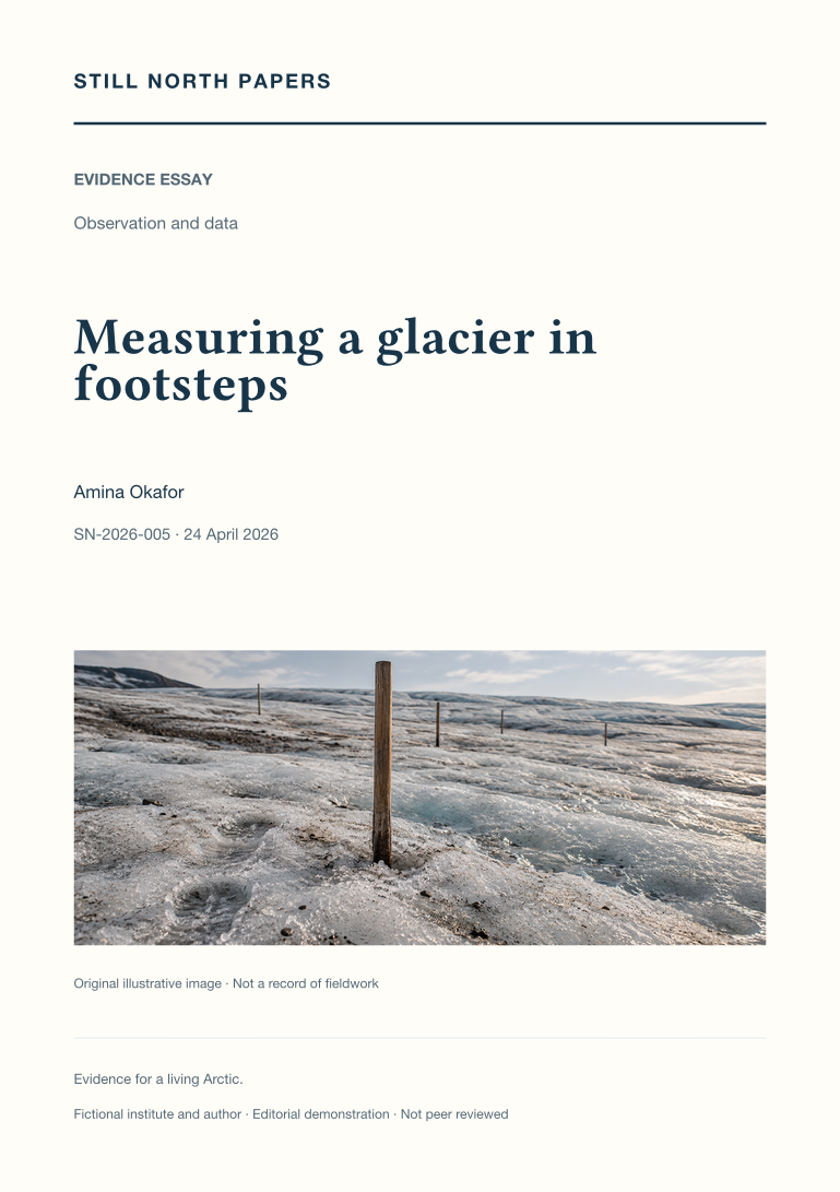 Measuring a glacier in footsteps: paper cover