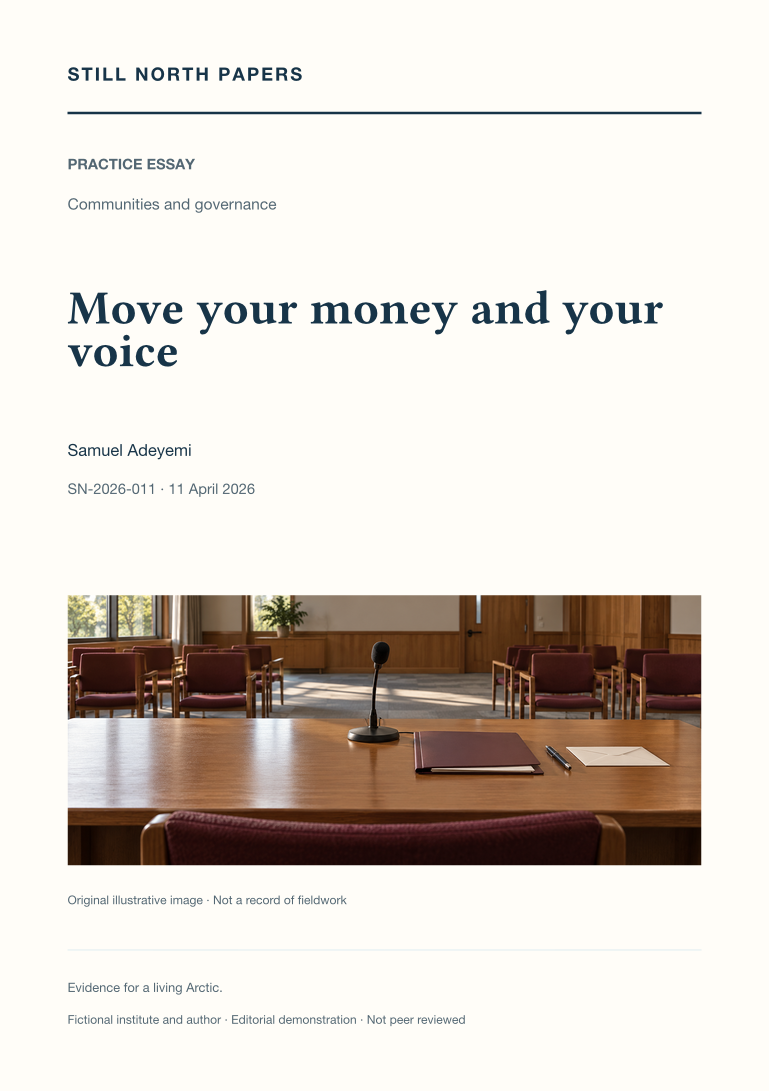 Move your money and your voice: paper cover