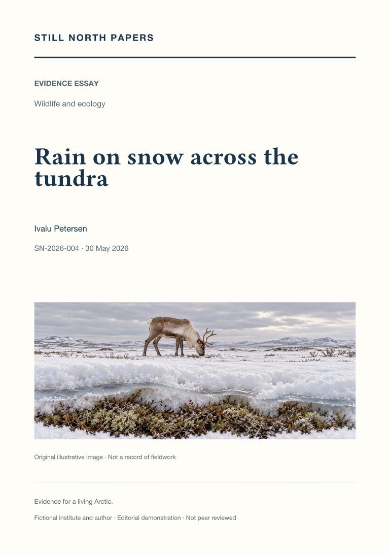 Rain on snow across the tundra: Still North Papers cover