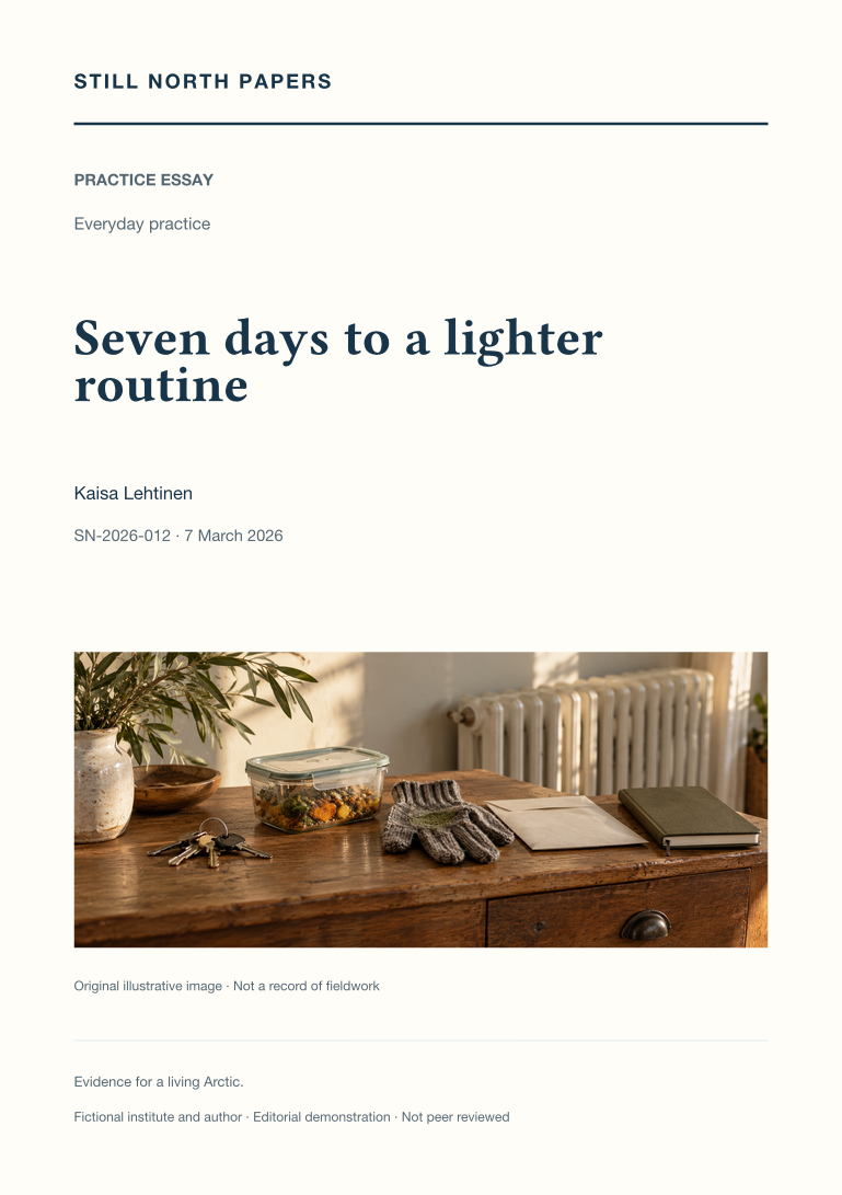 Seven days to a lighter routine: paper cover